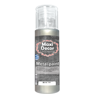 Ακρυλικό Μεταλλικό Χρώμα 130ml Maxi Decor Γκρι ΜE110_ME110130